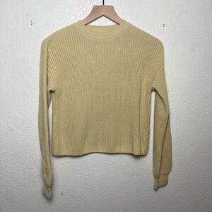 BP Womens Pullover Sweater Crop Long Sleeve Crew Neck Knit Stretch